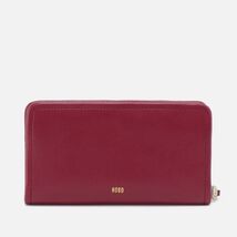 HOBO Cass Large Wallet In Pebbled Zip Leather, Burgundy Wine Red,NWT - $115.00