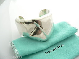 Tiffany &amp; Co Silver Knot Ribbon Bow Cuff Bangle Bracelet 1978 Rare Gift Pouch - £721.73 GBP