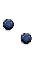 1.5Ct Blue Sapphire Solitaire Stud Earrings In 18K White Gold Over Sterling - £33.87 GBP