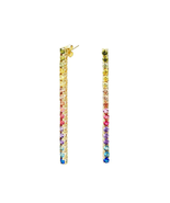 ADIRFINE 18K Gold Plated Multi Colored Cubic Zirconia Dangling Drop Earr... - $47.99