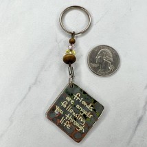 Friends are Angels Double Sided Beaded Metal Keychain Keyring - $6.92