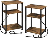 Amhancible Nightstands Set Of 2, 3 Tier End Table With Charging Station And - $64.99