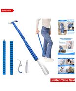 Metal Long Shoe Horn with Clothing Hook - Adjustable Dressing Tool for Seniors