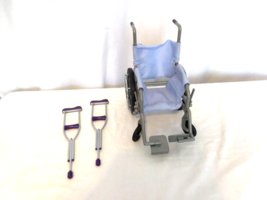 American Girl 18&quot; Doll Wheelchair Wheel Chair, and crutches Lavender Purple - £9.16 GBP