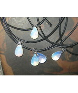 Wholesale Lot of 5 Blue Sea Opal Opalite Glass Tear Drop Charm Pendant N... - $14.84