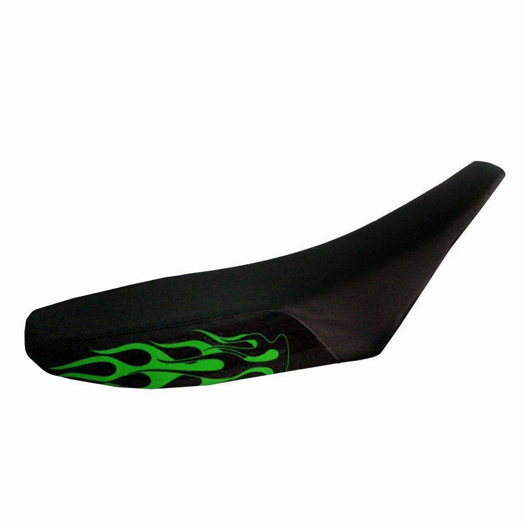 Kawasaki KX80 100 88-03 Green Flame Dirtbike Black ATV Seat Cover #7471 - $31.90