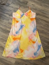 DVF Diane Von Furstenberg Target Rainbow Sunset Long Satin Slip Dress 2X - £30.35 GBP