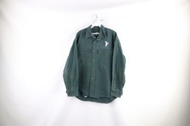 Vintage Cabelas Mens Large Distressed Duck Heavyweight Canvas Button Shirt Green - £34.79 GBP