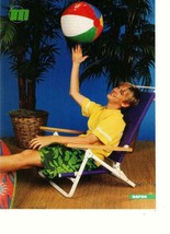 Aaron Carter teen magazine pinup clipping swimsuit beach ball M magazine - £3.93 GBP