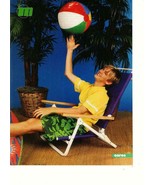 Aaron Carter teen magazine pinup clipping swimsuit beach ball M magazine - £3.75 GBP