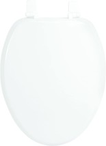 White Elongated Color Matched Hinge Wood Toilet Seat From Aqua Plumb, Model - $30.98