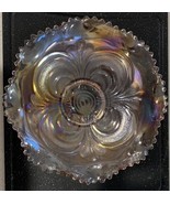 VTG Imperial glass pink carnival glass scroll beaded edge bowl 8&quot; - $20.00