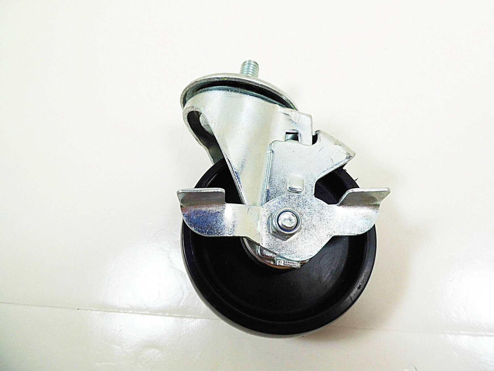 Swivel Caster Wheel with Brake 4&quot; x 1-1/4&quot; Wheels 3/8&quot;x3/4&quot; Thread Stem ... - $14.00
