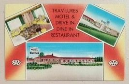 Trav-Lures Motel &amp; Drive-In &amp; Restaurant Iron River,MI Postcard - £8.24 GBP