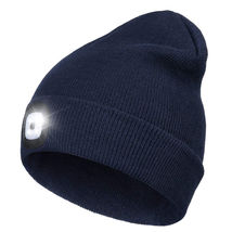 Winter Knitted Beanie Hat w/ Light USB Rechargeable LED Headlight Cap Un... - £15.65 GBP
