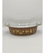 Vintage Pyrex #045 Brown Early American 2.5 Quart Casserole W/ Lid USA Made - $83.10