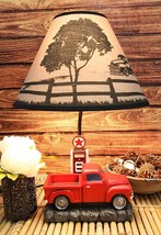 Ebros Classic Big Red Pickup Truck by Rural Gas Pump Desktop Table Lamp 18.75&quot; H - £65.52 GBP