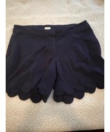 Crown &amp; Ivy Shelby Scalloped Shorts Women’s Size 16W Navy Textured Design - $16.84 CAD
