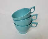Vintage Melmac Cups Teal Coffee Tea Kenro x 3 Mid Century Modern USA 196... - $10.88