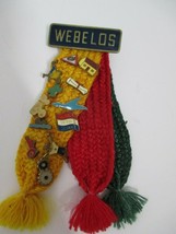 VINTAGE BOY SCOUT CUB WEBELOS COLOR RIBBONS WITH 12 ACTIVITY PINS Tassel - £10.10 GBP