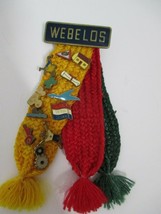 Vintage Boy Scout Cub Webelos Color Ribbons With 12 Activity Pins Tassel - £10.11 GBP