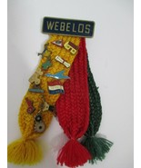 VINTAGE BOY SCOUT CUB WEBELOS COLOR RIBBONS WITH 12 ACTIVITY PINS Tassel - £10.13 GBP