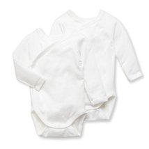 Petit Bateau Pack of 2 Unisex Newborn Baby Plain Long-Sleeve Bodysuits Style 150 - £29.46 GBP