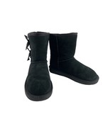 Koolaburra By Ugg Boot Girls 1 M Shoes Black Suede Leather Shearling Bow... - $16.28 CAD