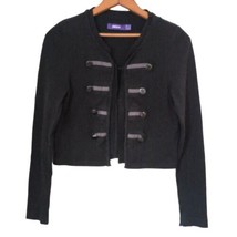 Mexx Wool Blend Cropped Cardigan S Bolero Shrug Sweater Band Style Black Y2K - £21.43 GBP