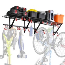 Garage Wall Shelving Includes Bike Hooks, Sturdy Adjustable Garage Shelving Wall - $169.99