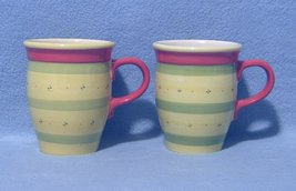 Pfaltzgraff Pistoulet 2 Red Stripe Coffee Mugs - $8.99