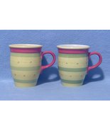 Pfaltzgraff Pistoulet 2 Red Stripe Coffee Mugs - £7.06 GBP