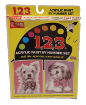 Craft House 123 Paint By Numbers Set Kit Puppies #01235 Terrier Shitzshu Vintage - £20.54 GBP