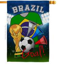 World Cup Brazil Soccer House Flag 28 X40 Double-Sided Banner - £29.55 GBP