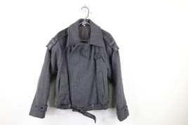 Vtg 90s Streetwear Mens 36 Military Style Quilt Lined Leather Wool Bomber Jacket - £69.95 GBP