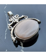 VINTAGE 925 STERLING SILVER NATURAL BLACK ONYX AND ABALONE BILATERAL PEN... - $1,084.17 MXN