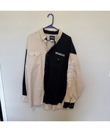 VTG Wrangler Shirt Mens XXL Tan Black Brush Popper Western Embroidered - €34,34 EUR