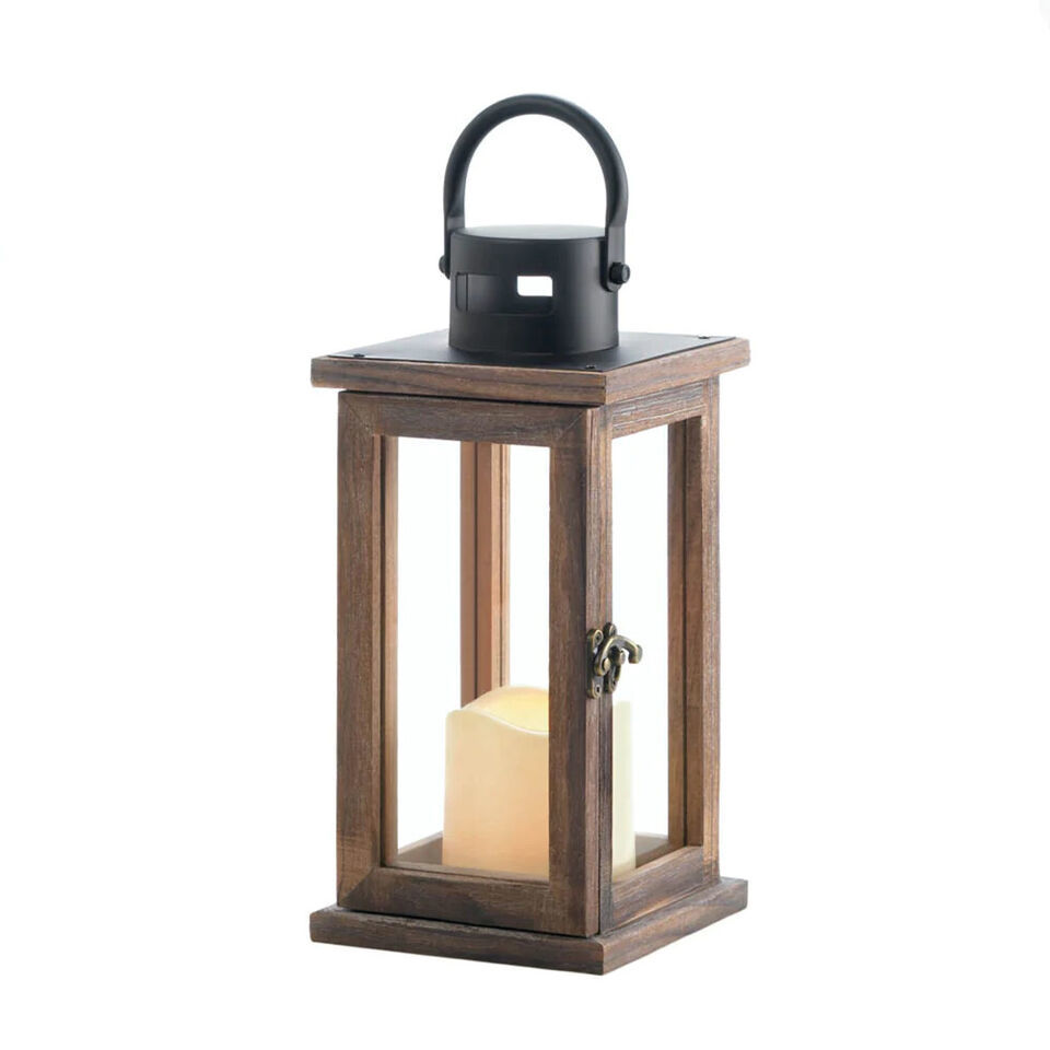 New Lodge Wooden Candle Lantern Hanging or Tabletop Small or Large - $38.95 - $75.95