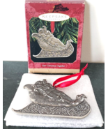 1997 Hallmark Keepsake PEWTER Ornament OUR CHRISTMAS TOGETHER Couple Sleigh - £7.00 GBP