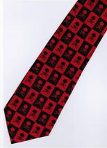 Pirates Jolly Roger Skull Halloween Radiation Symbol BOX RED 10cm Necktie - $19.99