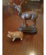 small Deer and Pig Figurines wooden-Very Nice Looking-SHIPS N 24 HOURS - £27.66 GBP