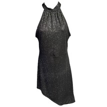 Forever 21 Dress LBD Black Silver Glitter Sleeveless Keyhole Sexy Stretch NEW M - $23.74