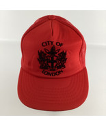 City Of London Snapback Cap Trucker Hat Red Shield Crest Yupoong Vintage - $49.45