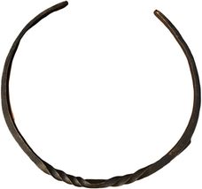 Hand Forged Twisted Iron torc, Celtic Solid Metal Torc Rustic Vintage, Punk Unis - £21.71 GBP