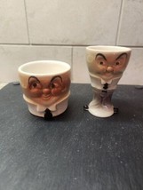 Vintage Lot Of 2 Humpty Dumpty Ceramic Egg Cups Small And Tall Cups Nice... - $45.00