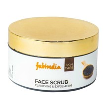 Fabindia Charcoal Face Scrub 100ml walnut grits blended oils body skin dirt care - £16.79 GBP