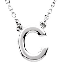 Precious Stars Unisex Sterling Silver Block Font C Initial Necklace - £52.70 GBP