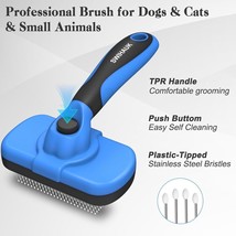 Grooming Brush For Dogs Cats Long Short Hair Pets Deshedding Self Cleani... - $23.95