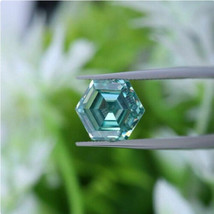10.00 Carat Blue Hexagon Shape Antique Loose Moissanite Diamond For Jewelry - £17.82 GBP+