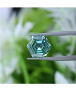 10.00 Carat Blue Hexagon Shape Antique Loose Moissanite Diamond For Jewelry - £17.69 GBP+